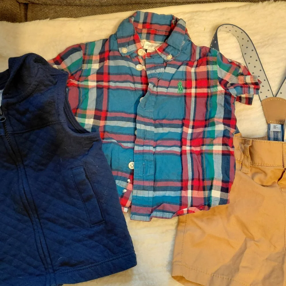 Baby Boy Carter's Blue Quilted Hooded shorts bundle clothing excellent condition